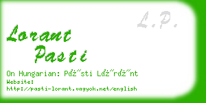 lorant pasti business card